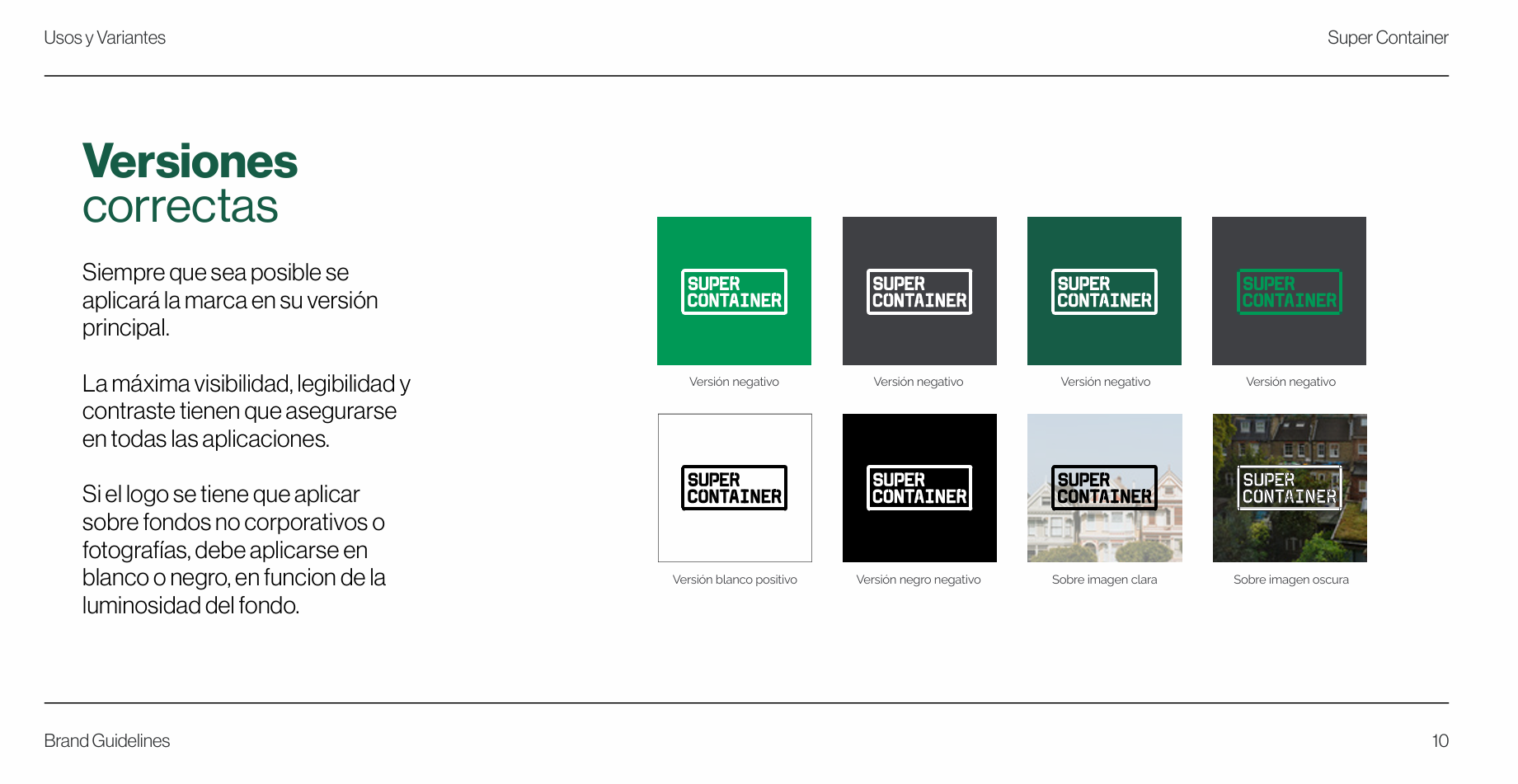Super Container — versiones del logo