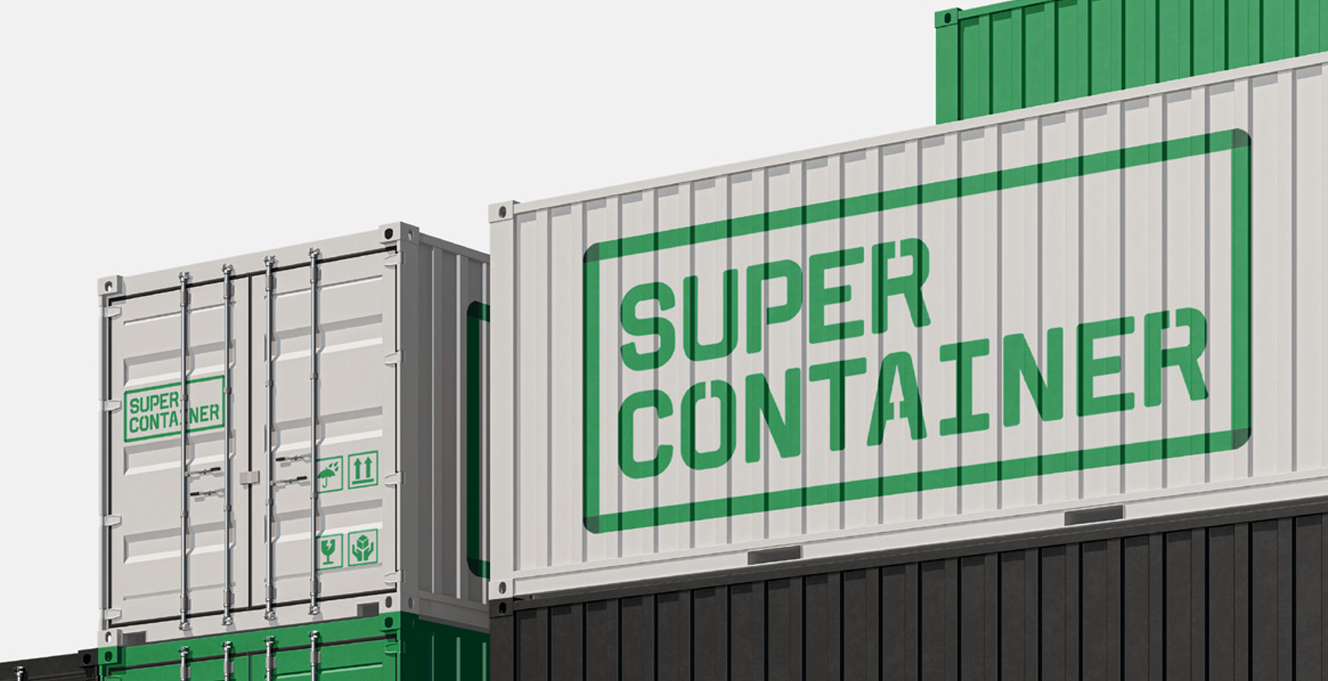 Super Container — contenedores con la marca aplicada